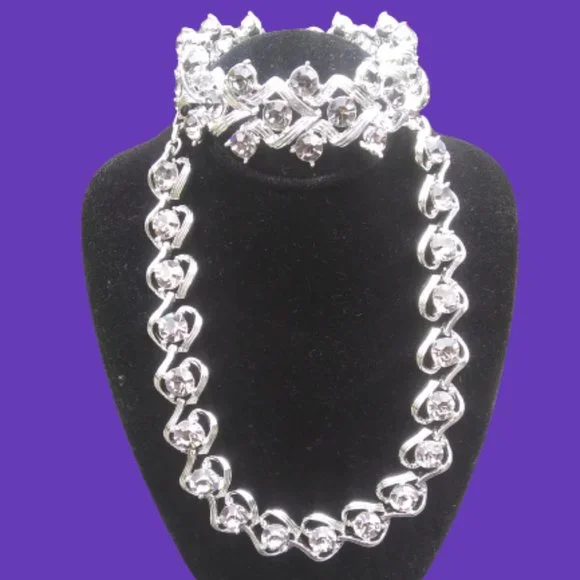 Vintage Kramer choker necklace and bracelet lot  gorgeous quality vintage lot - Picture 3 of 17